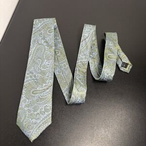 Beau Brummel Soho Men's Green/Blue Paisley Neck Tie 100% Hand Made